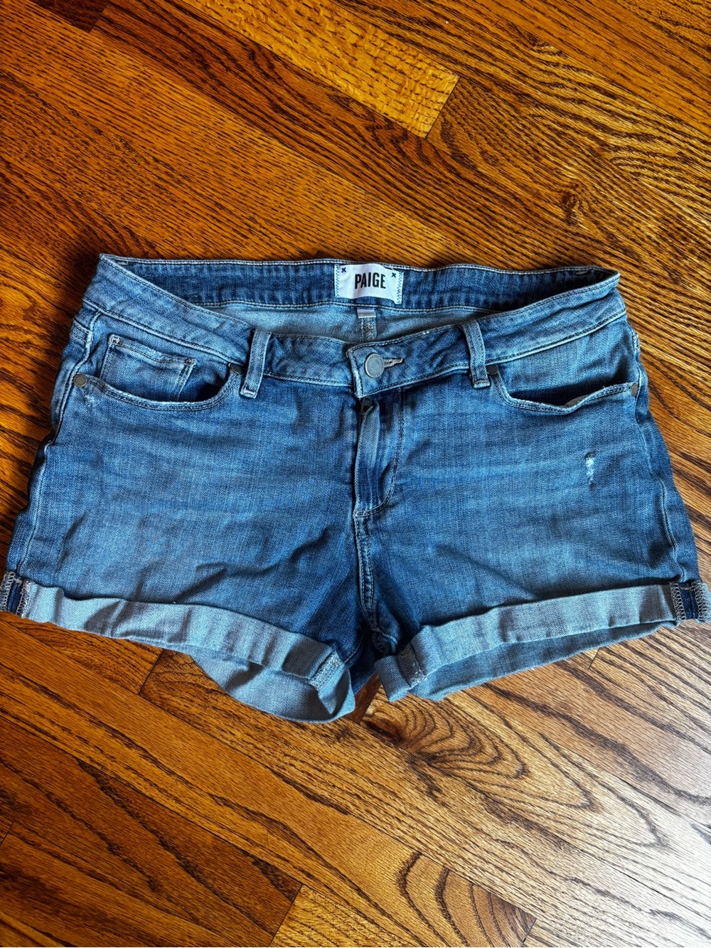 PAIGE size 29 Denim Cuffed Jean Shorts